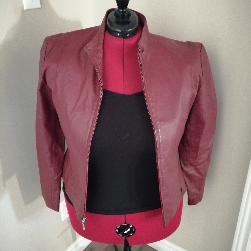 Majorca red leather jacket